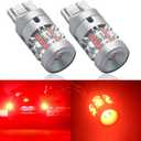 T20 W21/5W W21W 7443 7440 LED Bulbs Red Built in Resistor with 6000LM Extremely Bright for Car Brake Tail Light, 2 Pack