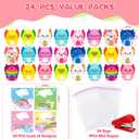 Valentines Day Gifts for Kids, 24PCS Valentine's Day Cards for Kids Classroom with Axolotl Squishy Toys, Valentine Stress Relief Toys for Kid School Classroom Exchange Gift Party Prize