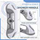 Strong Suction Grab Bars for Shower and Bathroom with 3 Suction Cups, Heavy Duty Safety Handles for Elderly and Seniors No Drill Removable 2 Pack, Waterproof Non-Slip Bath Handr