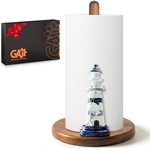 Lighthouse Paper Towel Holder - Coastal/Beach/Ocean/Nautical House Decor for Kitchen Bathroom Home Countertop - Gifts for Women - 3D Coastal Beachy Stuff Decorative Accessories