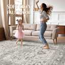 10x13 Area Rug Washable Vintage Large Living Room Rug Taupe
Neutral Soft Stain Resistant Farmhouse Non-Slip Indoor Floor Retro Carpet for Bedroom Nursery Kids Office Playroom