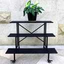 Zhongma 3 Tier Sturdy Metal Plant Stand with Wheels, L35.43 x W26 x H26 inch, Heavy Duty Plant Holder for Home Indoor and Outdoor, 660 LBS Capacity & Heavy Duty Construction