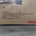 Two Seat Sofa Bed With Drop Down Coffe Table, TCDG-VN, Fabric: YS-01 Dark Grey - YJHLR-39