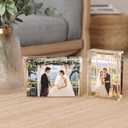 Egofine 5x7 Acrylic Frames 2 Pack, 20mm Thicker Frameless Clear Picture Frames, Double Sided Magnetic Picture Frames, Free Standing Desktop Display