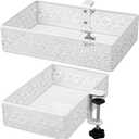 Under Desk Storage Organizer for Reduced Clutter, Drawer organizers C-Clamp Mount System Firmly Clamped And Do Not Hurt The Table, Easy to Install & holds up to 10 lbs-2 Pack (Large and Small)