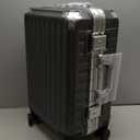 Carry On Luggage with Spinner Wheels, 8010S Aluminum Frame Zipperless Polycarbonate Hard Shell Suitcase (ZX-Core, Charcoal Metallic, 20 Inch)