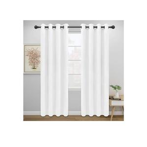 Easy-Going Curtains for Bedroom, Solid Thermal Insulated Grommet and Noise Reduction Window Drapes, Room Darkening Curtains for Living Room, 2 Panels (52x84 in,White)