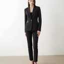 Women's 2 Piece Suit One Button Dressy Blazer Pants Suit Set Business Casual Outfits (US, Alpha, Medium, Regular, Regular, Black)