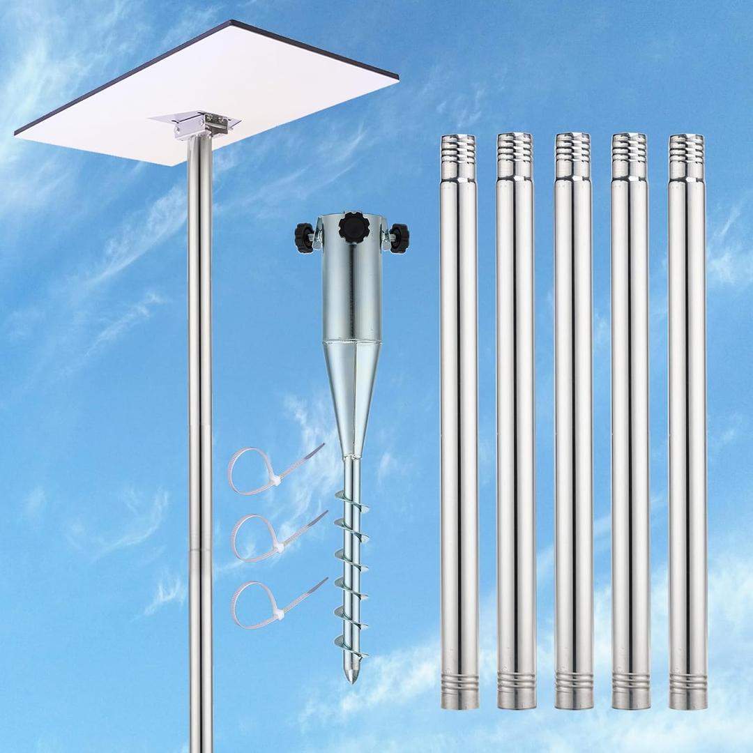 Starlink Gen 3 Pole Mount, Starlink Mini Pole Mounting Kit, 9ft Starlink Ground Pole Mount Kit Features a Durable 1.5'' Diameter Pole with No Dig Ground Anchor, Suitable for Starlink Gen V3/Mini