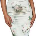 Women Sexy Backless Satin Maxi Dresses Spaghetti Strap Floral Print Dresses Slim Fit Elegant Night Party Outfits (M)