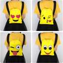 Konsait Emoticon Bags for Emoticon Party Supplies(12 Pack), Emoticon Drawstring Backpack Shoulder Bag Bulk for Kids Birthday Emoticon Party Gift