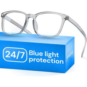 Gaoye Gray Blue Light Glasses for Computer & Gaming - Anti UV Ray Lenses, Scratch-Resistant & Comfort Fit