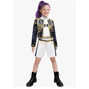 Girls Fashion Singer Outfit Youth Halloween Clothes Party, 130