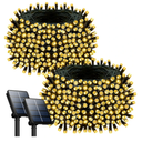 2 Pack 200LED Solar Christmas Lights Outdoor, 72FT Solar String Lights with 8 Lighting Modes, IP65 Waterproof Solar Lights Outdoor for Xmas Garden Party Tree Decor, Warm White