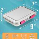 My Vesperbox - Stainless Steel Bento Lunch Box for Kids & Adults  3-Compartment Leakproof Lunch Container, Eco-Friendly, Dishwasher Safe, Perfect for Healthy School & Work Meals (Purple)