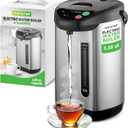 NutriChef Hot Water Urn Pot Insulated Stainless Steel,Auto & Manual Dispense,Auto Boiler,Safety Lock Shutoff 3.38 QT /3.2L - Auto Boiler Shut Off - PKWK43