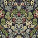 Naphite Vintage Floral Peel and Stick Wallpaper Botanical Boho Contact Paper for Cabinets Dark Green Morris Flower Contact Paper Self Adhesive Removable for Bedroom Bathroom Wall Decor 17.3inW 78.7inL