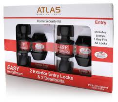 Atlas Home Security Kit 2 Exterior Entry Locks and 2 Deadbolts Black