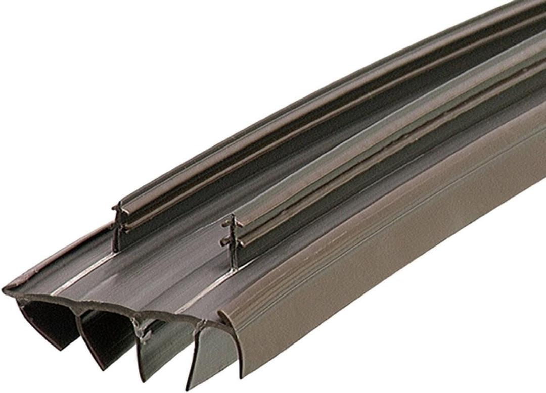 M-D Building Products 67967 Kerf Style 36 Inch Vinyl Replacement Door Bottom with Vinyl Fins, Brown (2 Pack)