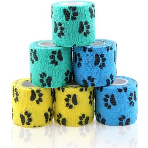 AUPCON Vet Wrap Cohesive Bandages Bulk Self Adhesive Bandage Wrap Self Adherent Wrap Non-Woven for Dogs Pet Animals & Ankle Sprains & Swelling 2 Inch x 5 Yards (2 Inch Claw)