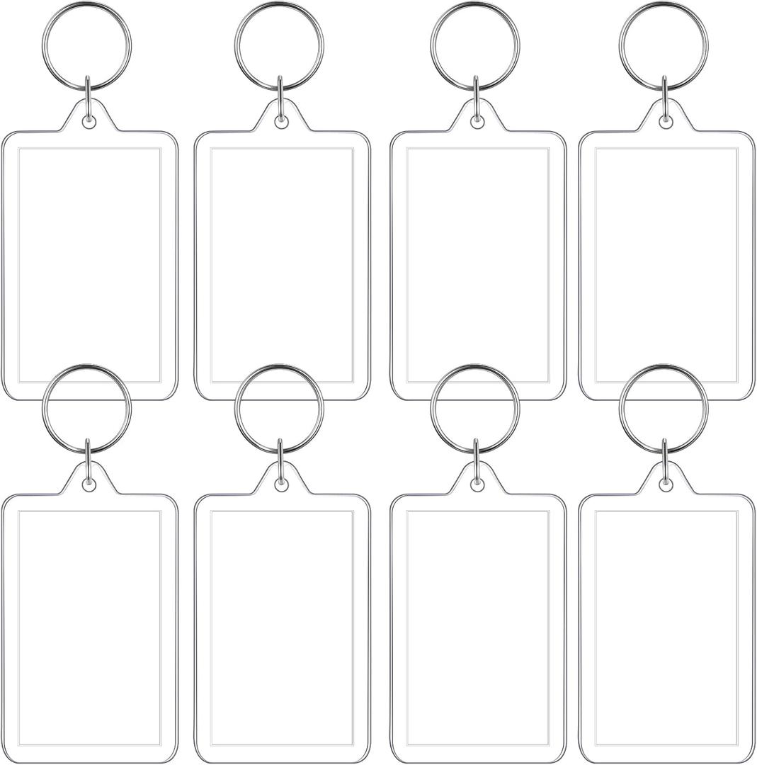 Yaomiao Acrylic Photo Frame Keychain Holder Photo Picture Insert Blank Keyring for DIY Craft (2 x 3 Inch)