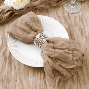 DeZerlor 30 Pack Nude Cheesecloth Napkins Christmas Cloth Napkins Set of 30 Coffee Holiday Dinner Napkins Bulk 21x21 Inches for Wedding Bridal Shower Baby Shower Xmas Parties