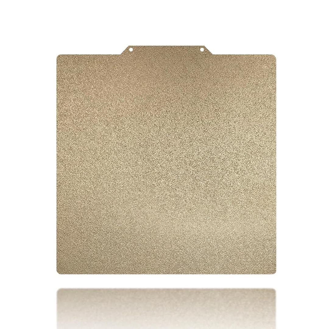 330x330mm Gold PEI Build Plate for Elegoo Neptune 3 Plus 4 Plus Tronxy X3S Double Sided Textured PEI Spring Steel Platform Without Magnetic Base Heated Printing Bed for Elegoo/Tronxy Printer