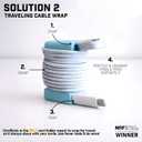 4 x CordBrick Steel Weighted Cord Holder Wrap Phone Accessory Stocking Stuffer for Men Adults College Students. Nightstand Desk Travel Organizer. Silicone. 2pk Coral