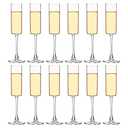 YANGNAY Cylinder Champagne Flutes, Champagne Flute Glass Set of 12, Clear Champagne glasses for Party, Home, Restaurant Use, 6 oz Capacity