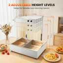Dyna-Living 14L French Fry Warmer Commercial Heat Lamp for Food Chips | 3 Level Adjustable Height, 500W Countertop Fry Warmer with Divider, Food Tongs, Food Warmer for Food Truck,Restaurant,Home