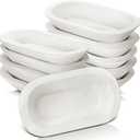 Nuogo 10 Pack Wooden Dough Bowls Bulk 8.5 Inch Rustic Dough Bowls for Wedding DIY Candle Home Crafts Making Farmhouse Fruits Supplies Decoration(White)