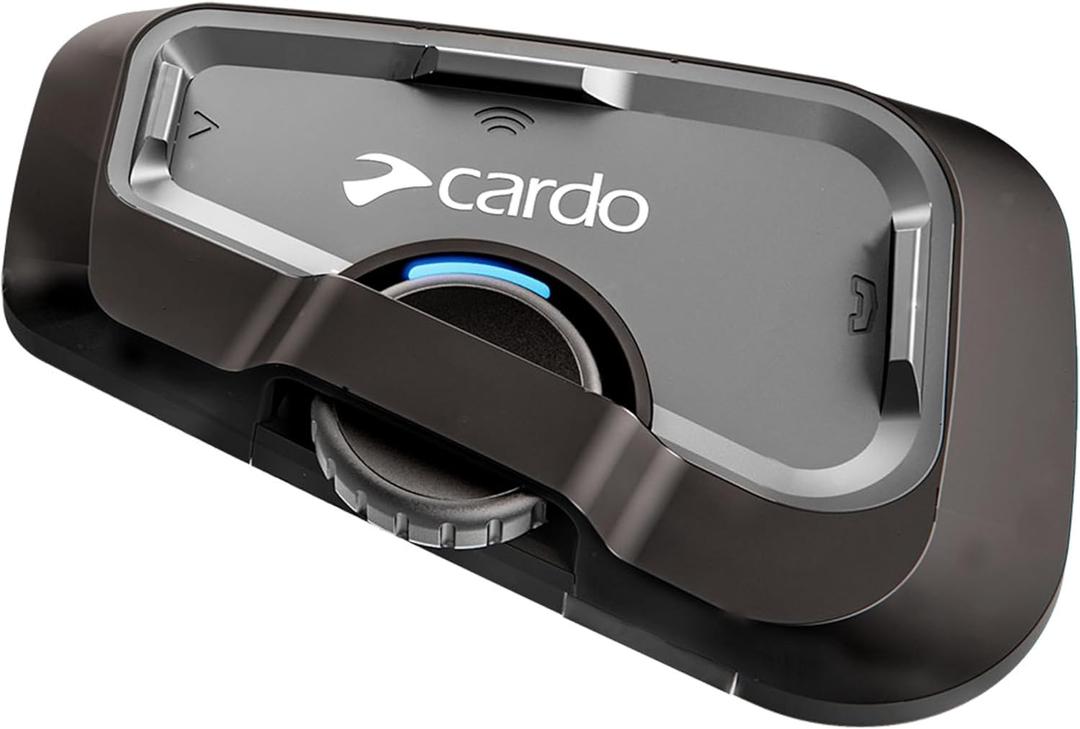 Cardo Systems FREECOM 4X Motorcycle 4-Way Helmet Bluetooth Communication System Headset Intercom, Universal Bluetooth Connectivity, Waterproof, 40mm Speakers - Single Pack