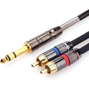 Tisino 1/4 to RCA Cable, Quarter inch TRS to RCA Audio Cable 6.35mm Stereo Jack to Dual RCA Insert Cable Y Splitter Cabl - 5 feet/1.5 Meters