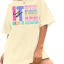 It is Okay to Make Mistake T-Shirt Women Oversized Inspirational Letter Print Graphic Shirts Casual Mental Health Tops, M