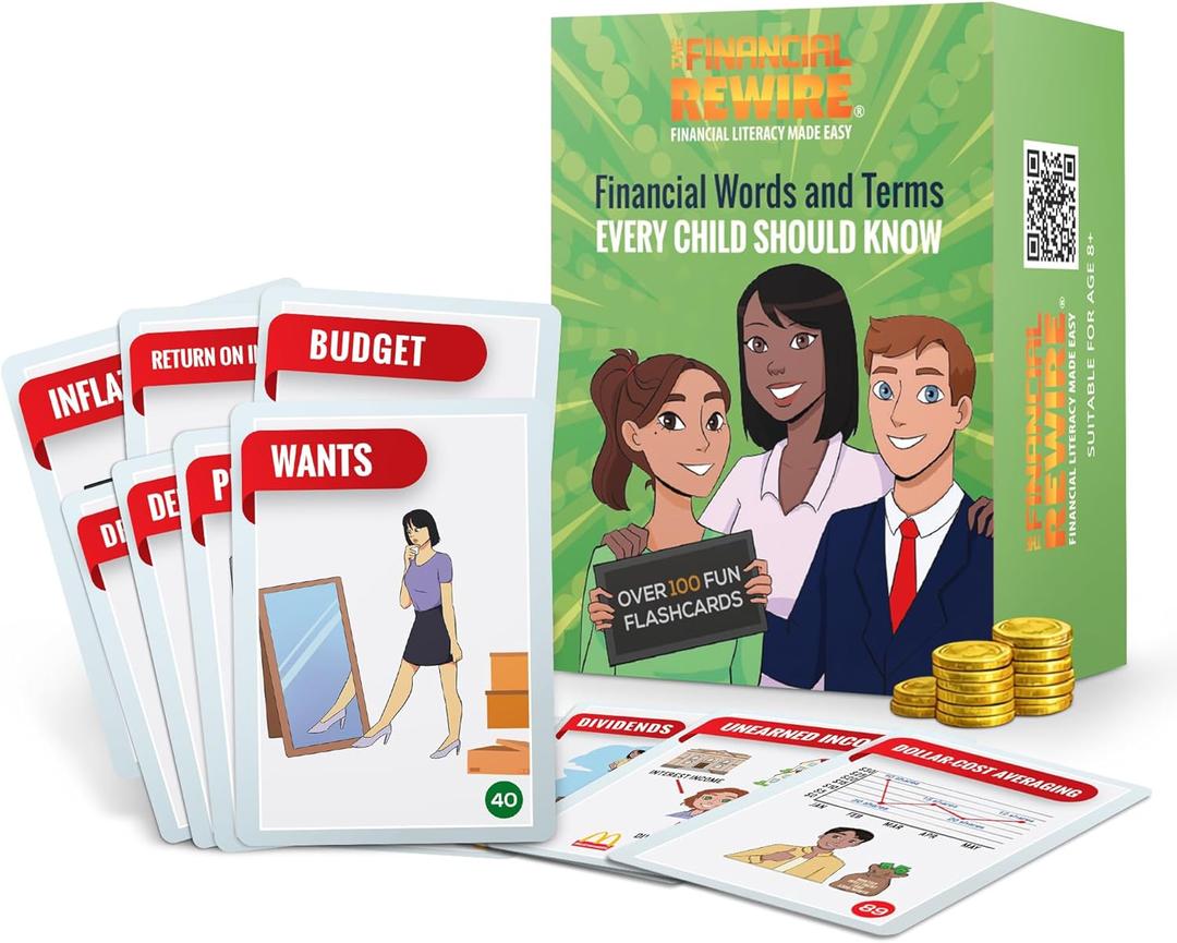 Financial Literacy Fun for Future Financially Literate Minds: 108 Flashcards Teaching Kids & Teens Financial Literacy & Essential Money Concepts  Engaging Education with Imagery, Fun and Educational
