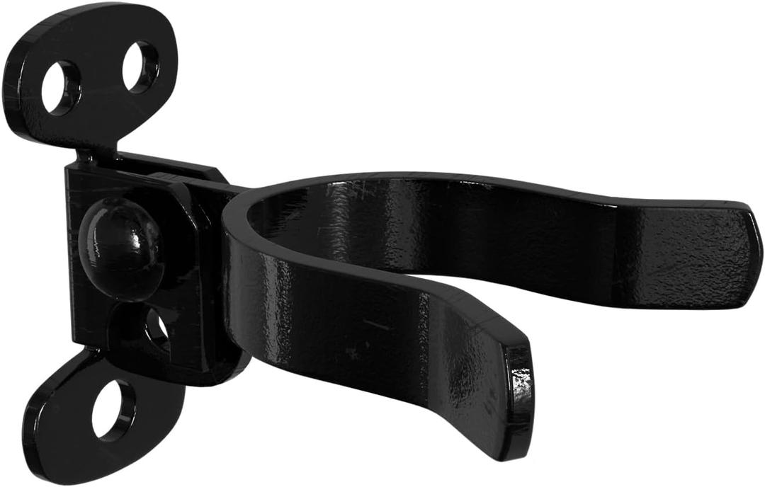 VIVIDA 1-5/8" Black Wall Mount Latch, Chain Link Fence Flat Back Gate Latch for 1-5/8" Gate Frame, Mounts to Wooden Fence Post or Wall, Black Chain Link Fence Parts, 1 PCS