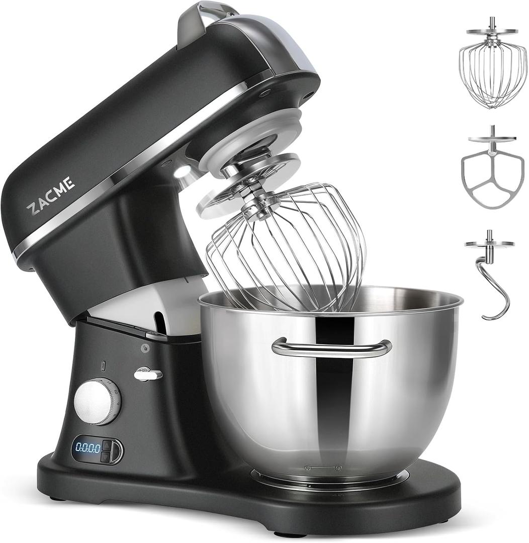 8.4QT Commercial Stand Mixer 800W with Aluminum Die Casting Meets the Standard of NSF/ANSI 8-2023, Mixers Kitchen Electric Stand Mixer with Stainless Steel 8L Bowl, Dough Hook, Whisk and Beater, Black