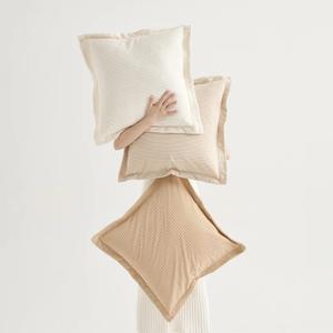COCO TOP Set of 3 Decorative Corduroy Chic Vintage Throw Pillow Covers 22x22inch, Soft Sofa Couch Cushion Covers Home Decorations Indoor for Bedrooms Lounges Living Rooms(Camel, Beige & White)