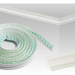 Peel and Stick Crown Molding, Self-Adhesive Ceiling & Wall Trim 197" (16Ft) x 2" Flexible Decorative Molding for Home DIY Renovation (Cream White)