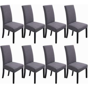 NORTHERN BROTHERS Cover for Chairs Dining Room Stretch Chair Covers, 8 Pack Chair Slipcovers Dining Chair Protector Cover for Hotel, Dining Room, Banquet (Dark Grey)