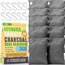 Activated Charcoal Odor Absorber for Strong Odors in Car, Closet, Shoe, Basement. 10 Activated Charcoal Bags Odor Absorbers for Home. Bamboo Charcoals Air Purifying Bag Charcoals Deodorizer Eliminator