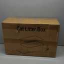 23.5" x 15.7" x 8" Stainless Steel Sifting Litter Box for Pine Pellets, XXL Large Pull-Out Cat Litter Box for Big Cats with High Sides, Metal Cat Litter Pan with Plastic Scoop &10 Urine Pads