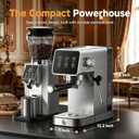AMZCHEF 20 Bar Home Espresso Coffee Machine | LED Touchscreen, Built-in Milk Frother, Self-Cleaning Function, Makes Latte & Cappuccino, Ideal Coffee Starter Machine
