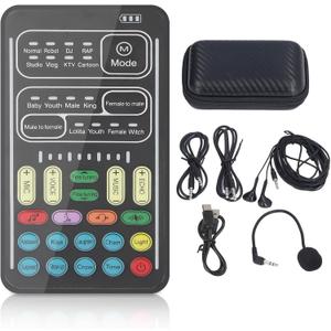 I9 Voice Changer Set, Mini Live Broadcast Voice r, Portable Sound Board Voice Changer, 8 Different Sounds/Sound Effects, for iOS, for Android (English Version)