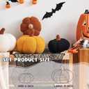 Halloween Pumpkin Pillows Set of 2, Dark Green Fall Throw Pillows, Cute Aesthetic Home Decor Pillows, Soft Fleece Sherpa Pumpkin Shaped Plush Cushion Sofa Couch Bedroom Autumn Thanksgiving