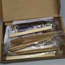 Ravinte 10 Pack Brass 4 Inch Hole Center Champagne Gold Handles Square Cabinet Hardware Stainless Steel Pulls for Kitchen Cupboard Drawers 6-3/8 Inch Overall Length