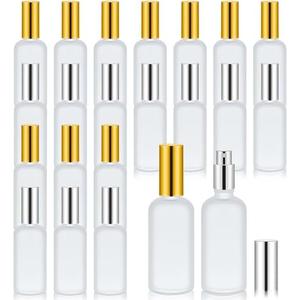 Tessco for you 18 Pcs 3.4 oz/100 ml Glass Spray Bottles Empty Perfume Atomizer Refillable Clear Decorative Empty Bottles with Fine Mist Sprayer Pump for Face Body Travel(Silver, Gold)