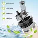 2 x Tnvee 40 Oz Tumbler Flip Straw Lid for Stanley Tumbler- Silicone Cup Lid Replacement with Dustproof Cover Leak Proof for 40 OZ Stanley Cup Accessories (Black)