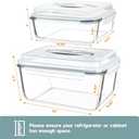 KOMUEE 2 Pack 220oz+76.4oz Extra Large Glass Food Storage Containers Set with Airtight Lids, Big Glass Meal Prep Containers, Ideal for Storing Rotisserie Chicken, Lasagna,Salads, Leak-proof & BPA-Free