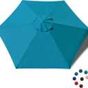 EliteShade USA 7.5FT Replacement Covers 6 Ribs Market Patio Umbrella Canopy Cover (CANOPY ONLY) (Teal)